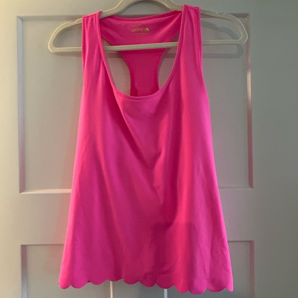 Lilly Pulitzer sleeveless Luxletic scallop hem tank